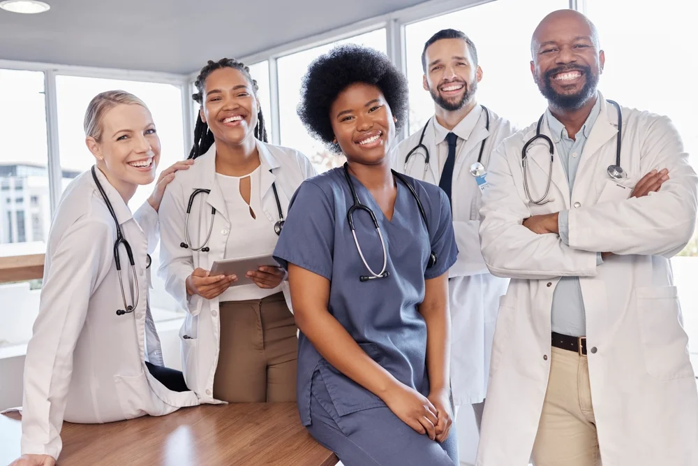 Group of doctors, hero